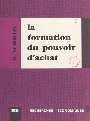 cover image of La formation du pouvoir d'achat
